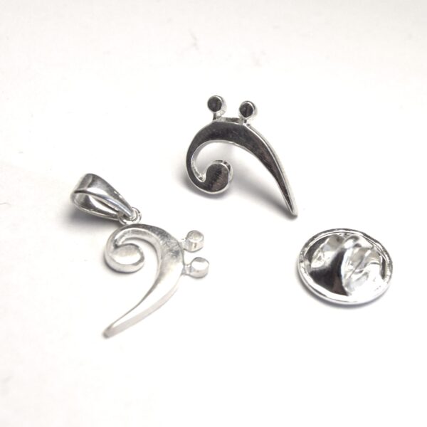 Instrumentos y símbolos musicales plata (pin y colgante) - Imagen 2